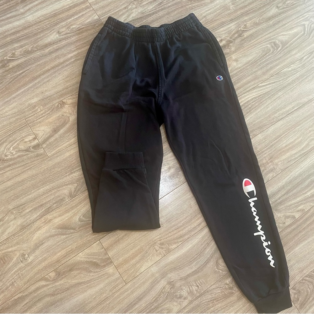 Champion Kids Black Sweatpants with Logo